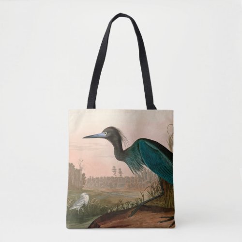 Blue Crane or Heron Birds of America Audubon Print Tote Bag