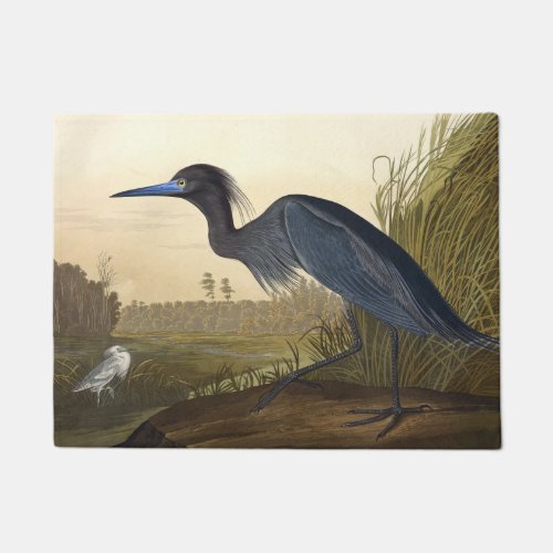 Blue Crane Or Heron Birds Of America John James Doormat