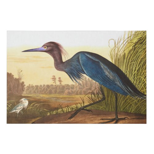 Blue Crane or Heron by John James Audubon Faux Canvas Print