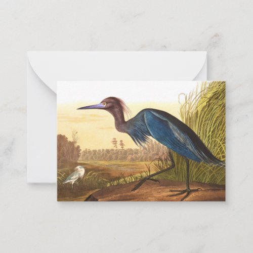 Blue Crane or Heron by John James Audubon Note Card