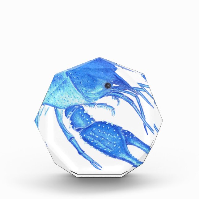 Blue Crawfish Acrylic Award (Front)