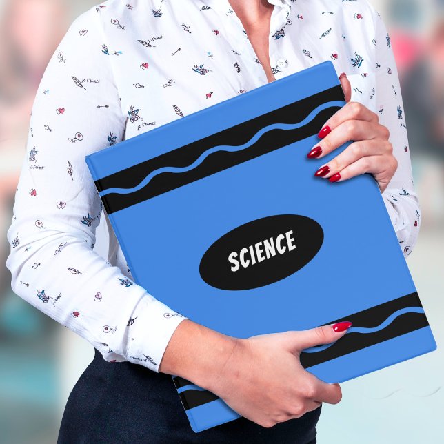 Blue Crayon Science Class Student School Subject 3 Ring Binder (Blue Crayon Science Student School Subject 3 Ring Binder)