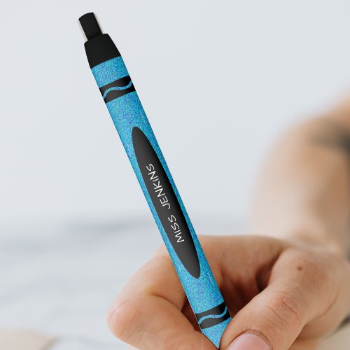 Blue Crayon Teacher Black Ink Pen