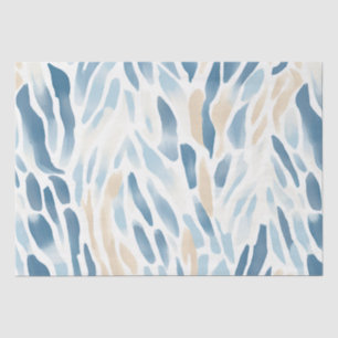 Blue Cream Abstract Beach Tissue Paper
