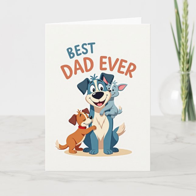 Blue Cream Best Dad Ever Card (Front)