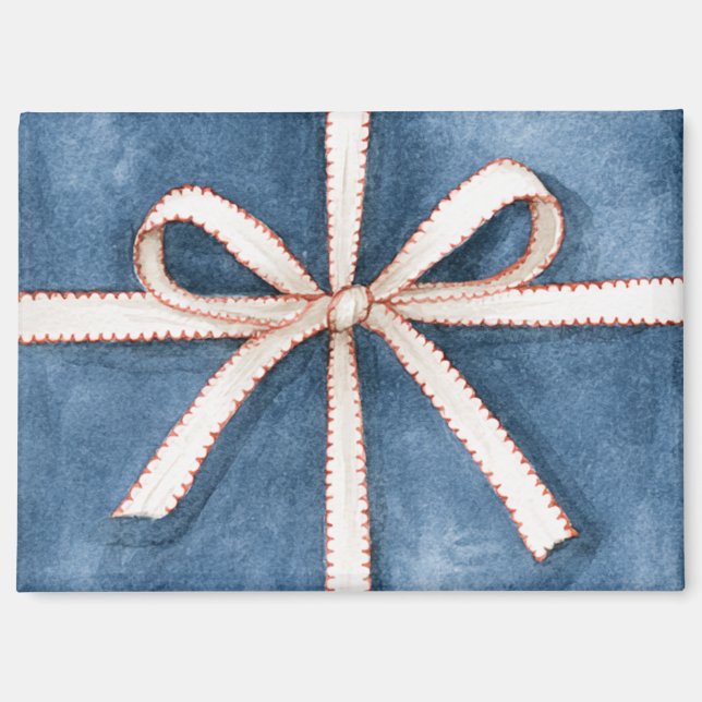 Blue Cream Bow Magnet (Front)