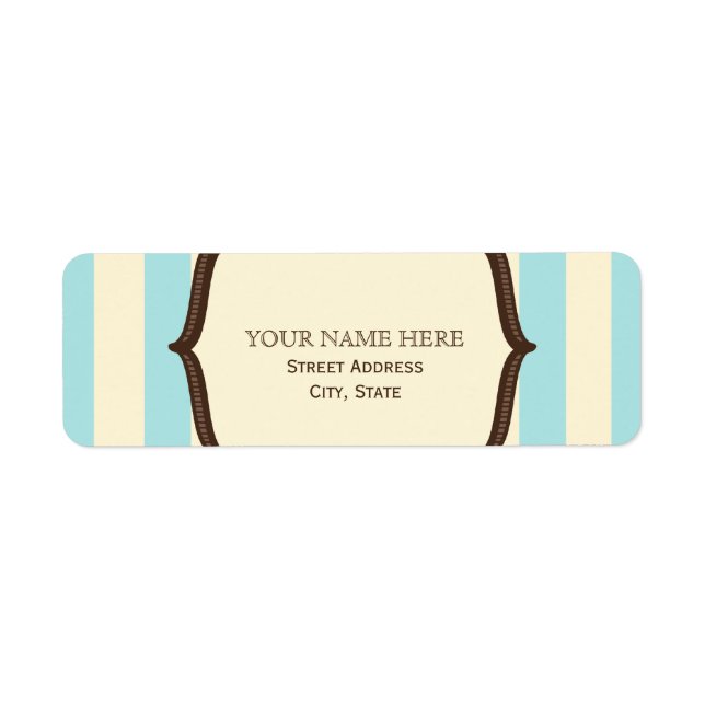Blue Cream & Brown Vintage Circus Inspired Label (Front)