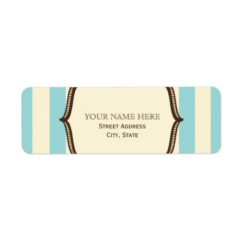 Blue Cream  Brown Vintage Circus Inspired Label