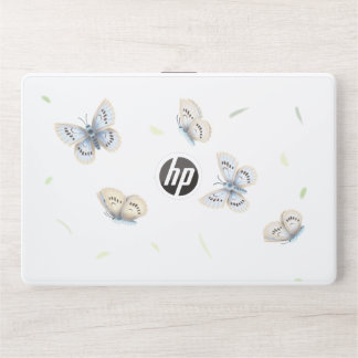 Blue & Cream Butterflies in Dreamy Flight HP Laptop Skin