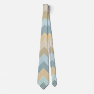 Blue Cream Chevron Stripes Tie