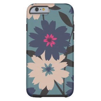 Blue & Cream Floral Iphone 6 Case by koncepts at Zazzle