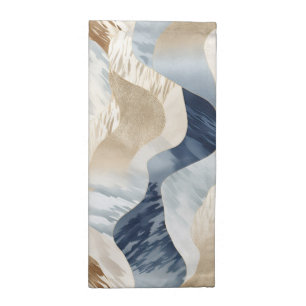 Blue Cream Ivory Abstract Waves Beach  Cloth Napkin