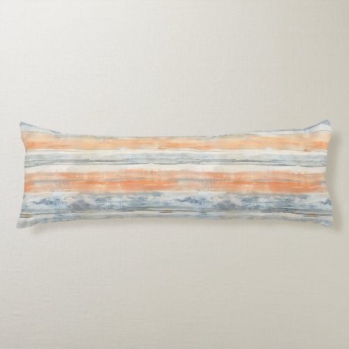 Blue Cream Peach Stripes Body Pillow