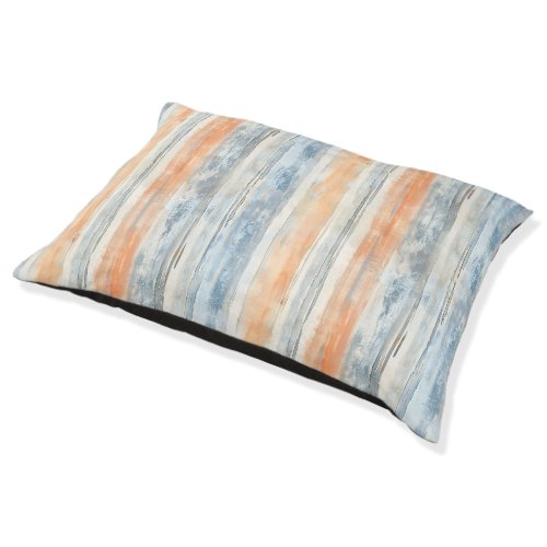 Blue Cream Peach Stripes Pet Bed