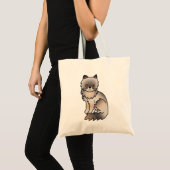 Blue Cream Persian Cute Cartoon Cat Illustration Tote Bag (Front (Product))