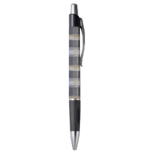 Blue Cream Plaid Stripes Pen
