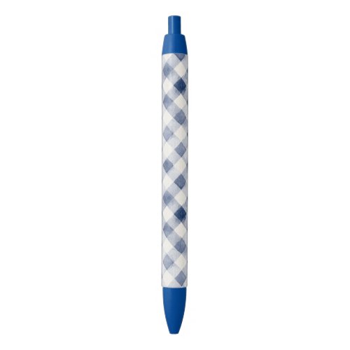 Blue Cream Plaid Stripes Pen