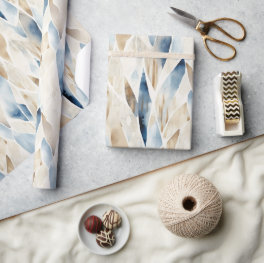 Blue Cream Sea Sand Ocean Serenity Wrapping Paper