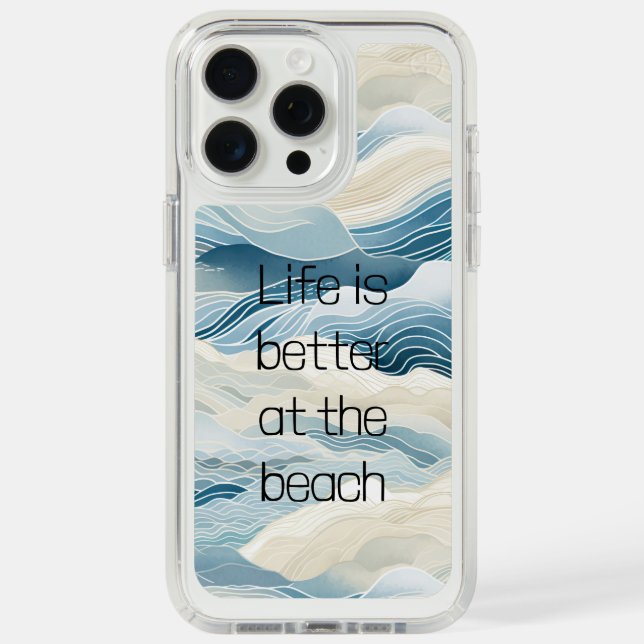 Blue Cream Sea Sand Ocean Waves Speck iPhone Case (Front (White Titanium))