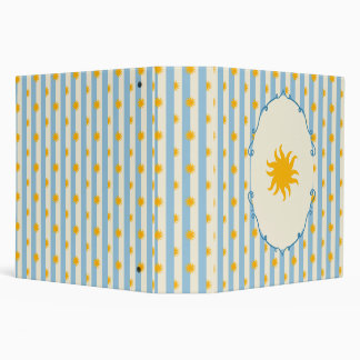 Blue Cream Stripe Gold Sunburst Binder