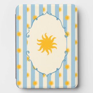 Blue Cream Stripe Gold Sunburst Kindle Cover