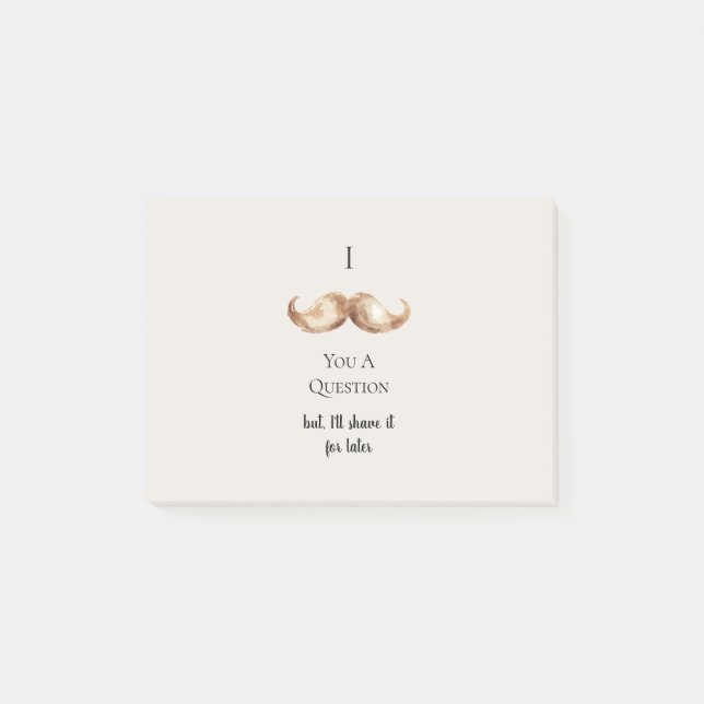 Blue Cream Stripes Mustache You A Question Post-it Notes (Front)