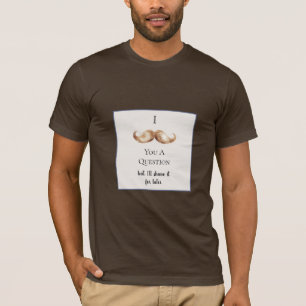 Blue Cream Stripes Mustache You A Question T-Shirt