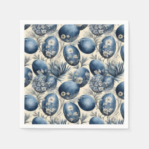 Blue & Cream Vintage Egg Pattern Napkins