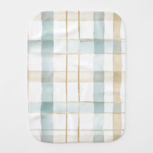 Blue Cream White Plaid Baby Shower Baby Burp Cloth