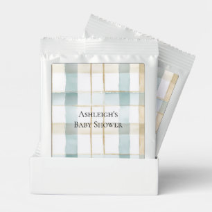 Blue Cream White Plaid Stripes Baby Shower Lemonade Drink Mix