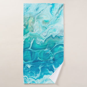 Blue creative abstract hand painted background, ma bath towel
