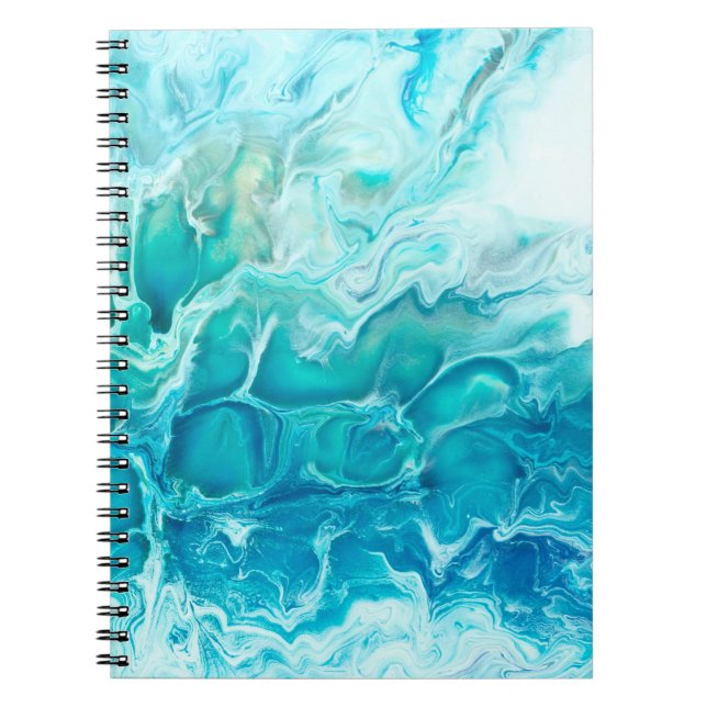 Blue creative abstract hand painted background, ma notebook (Front)