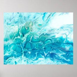 Blue creative abstract hand painted background, ma poster