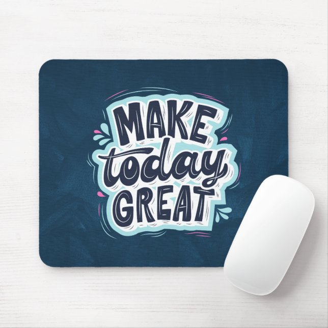 Blue Creative Texture Text  Mouse Pad (With Mouse)