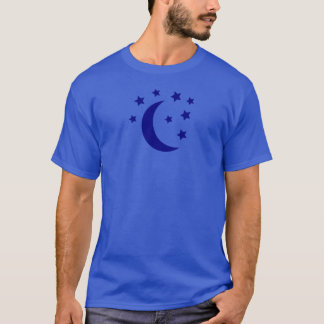 Blue Crescent Moon and Stars T-Shirt