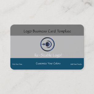 Blue Crescent Moon & Planets Logo Business Card