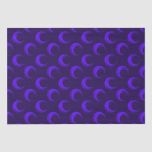 Blue Crescent Moons Pattern Halloween Tissue Paper