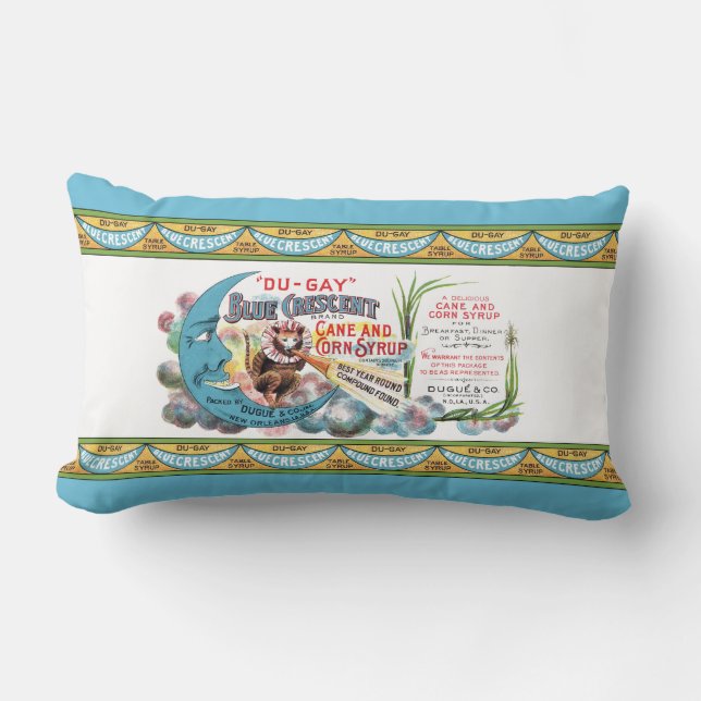 Blue Crescent Syrup Lumbar Pillow (Front)
