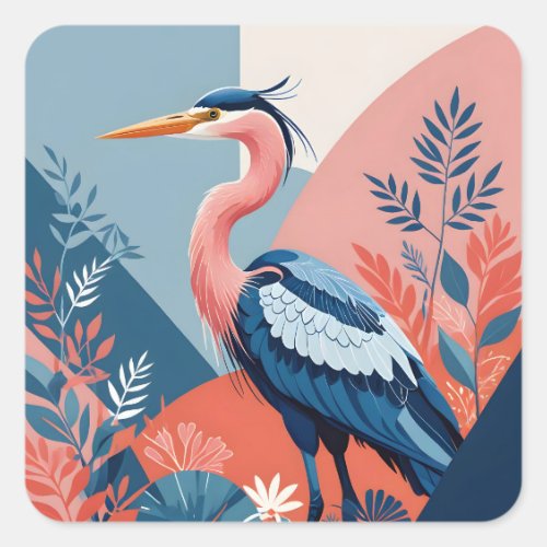 blue crest heron stickers