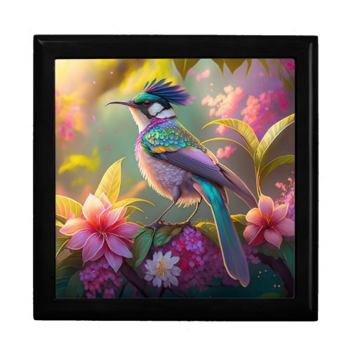 Blue Crested Rainbow Winged Sunbird Fantasy Bird Gift Box