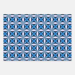 Blue Criss cross Wrapping Paper Sheets