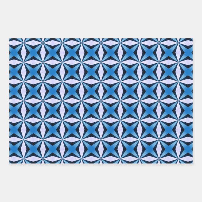 Blue Criss cross  Wrapping Paper Sheets (Front)