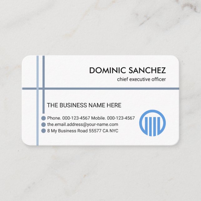 Blue Crisscross Lines Import Export Business Card (Front)
