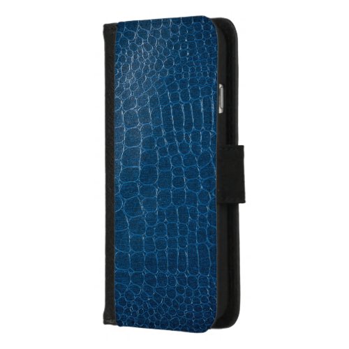 Blue Crocodile leather print  iPhone 87 Wallet Case