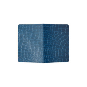 Blue Crocodile leather print Passport Holder