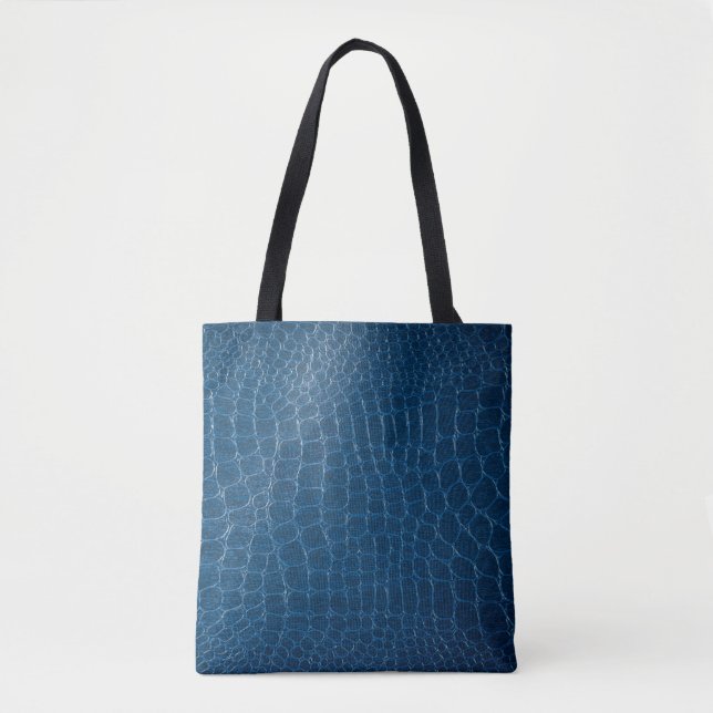 Blue Crocodile leather print Tote Bag (Front)