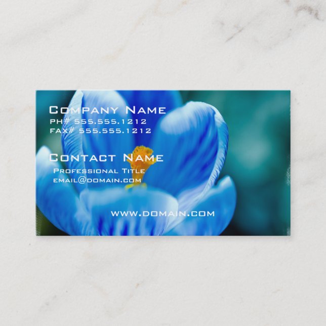 Blue Crocus Business Cards (Front)