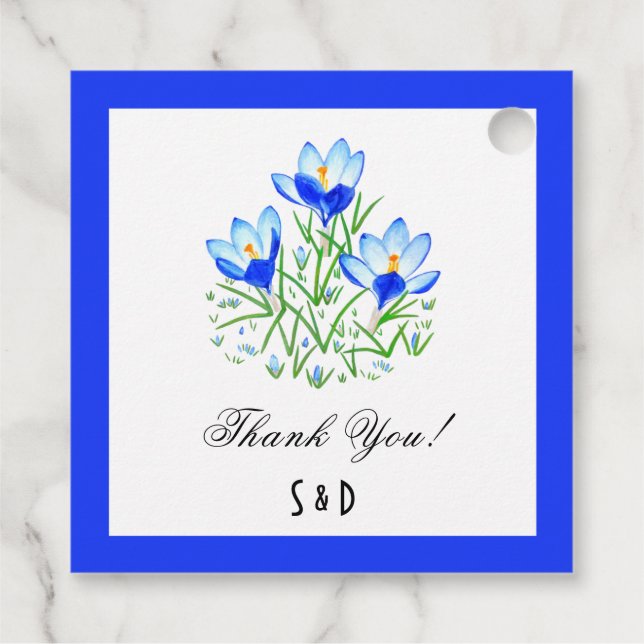 Blue Crocus Favor Tags (Back)