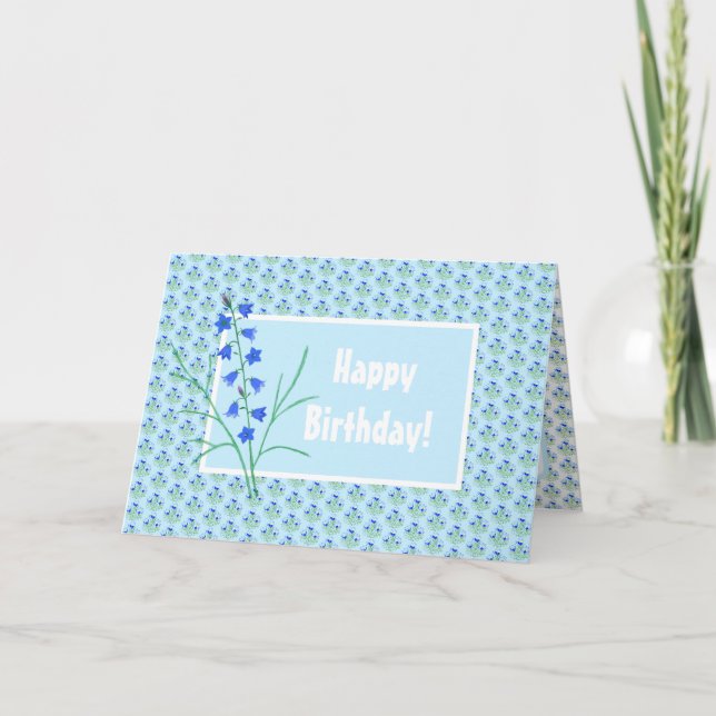 Blue Crocus Flowers Folded Greeting Card (Front)