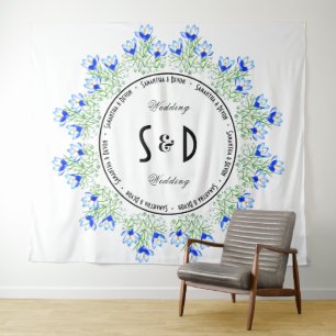 Blue Crocus Large Wedding Backdrop